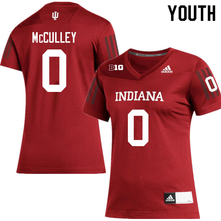 Youth #0 Donaven McCulley Layne Indiana Hoosiers College Football Jerseys Sale-Crimson